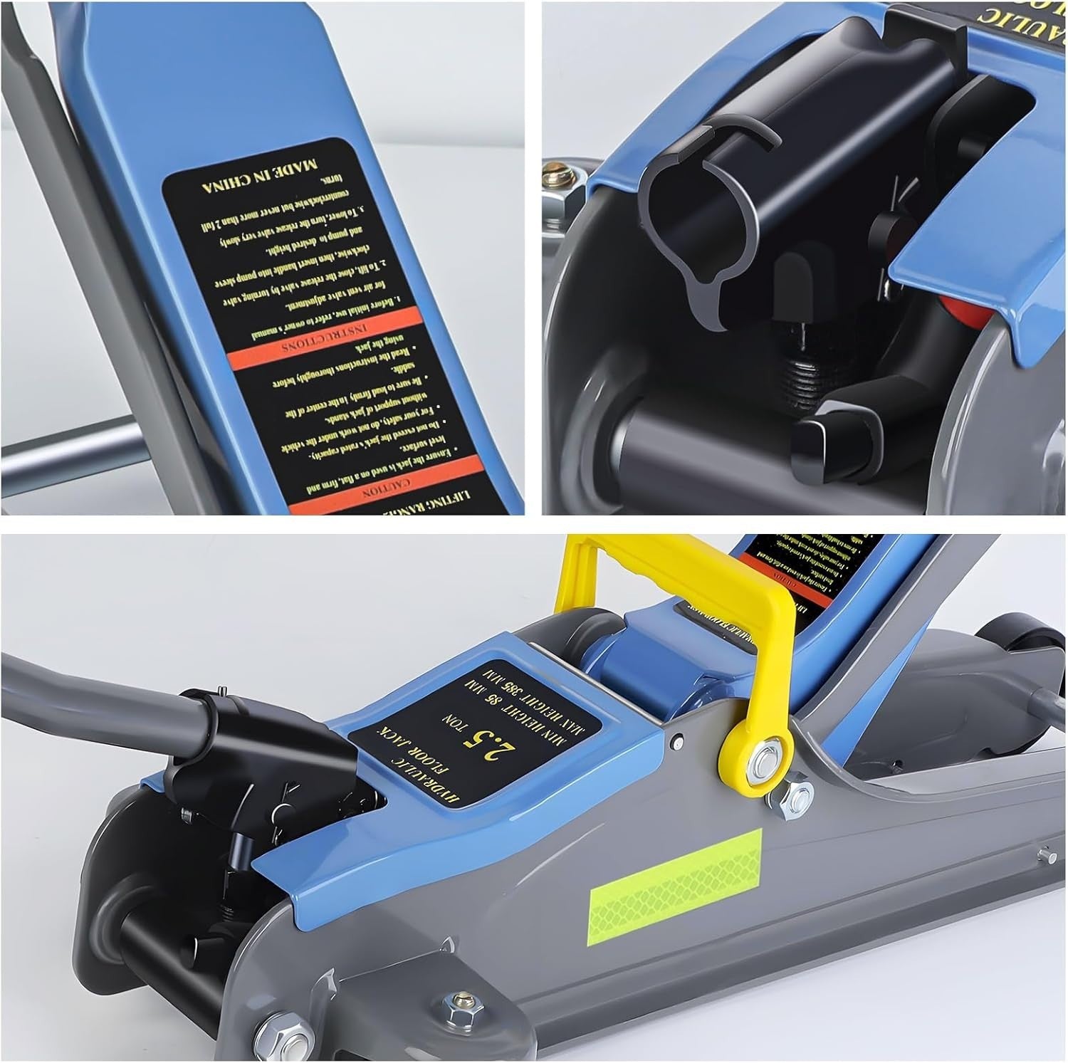 2.5 Ton Low Profile Hydraulic Floor Jack 85–385mm Quick Lift Carbon Steel Blue