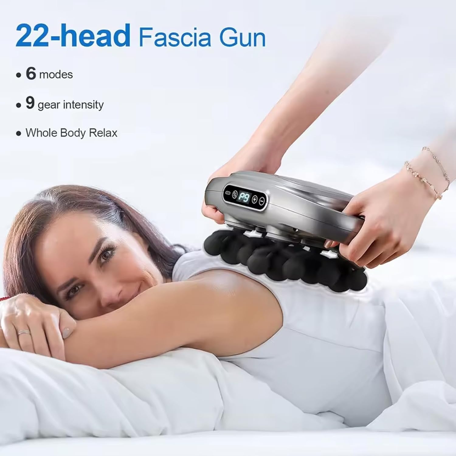 Percussion Massage Gun 22 Head Deep Tissue Muscle Massager Multi Intensity