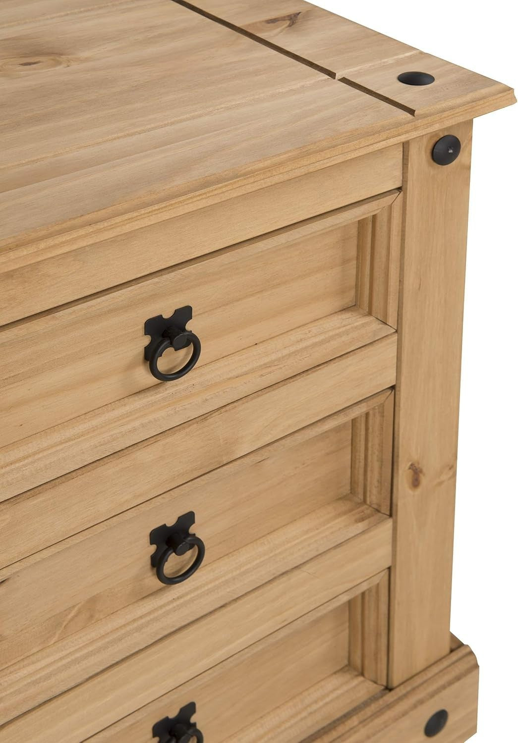 Rustic Pine 3 Drawer Bedside Table | Solid Wood Nightstand | Antique