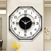 27.5" Silent Wall Clock Black White Modern Large Metal Office Decor