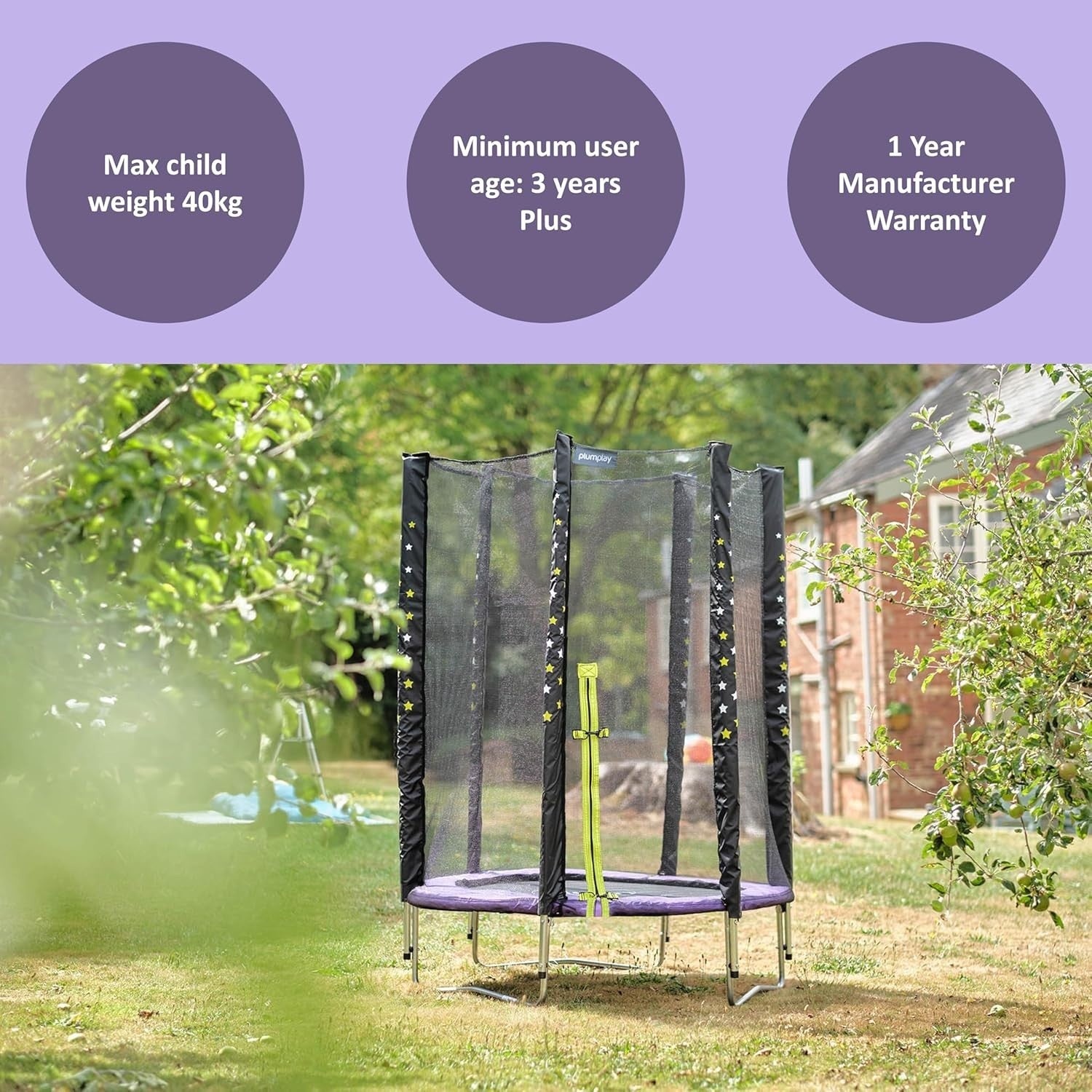 4FT Kids Mini Trampoline with Safety Enclosure Indoor Outdoor Junior