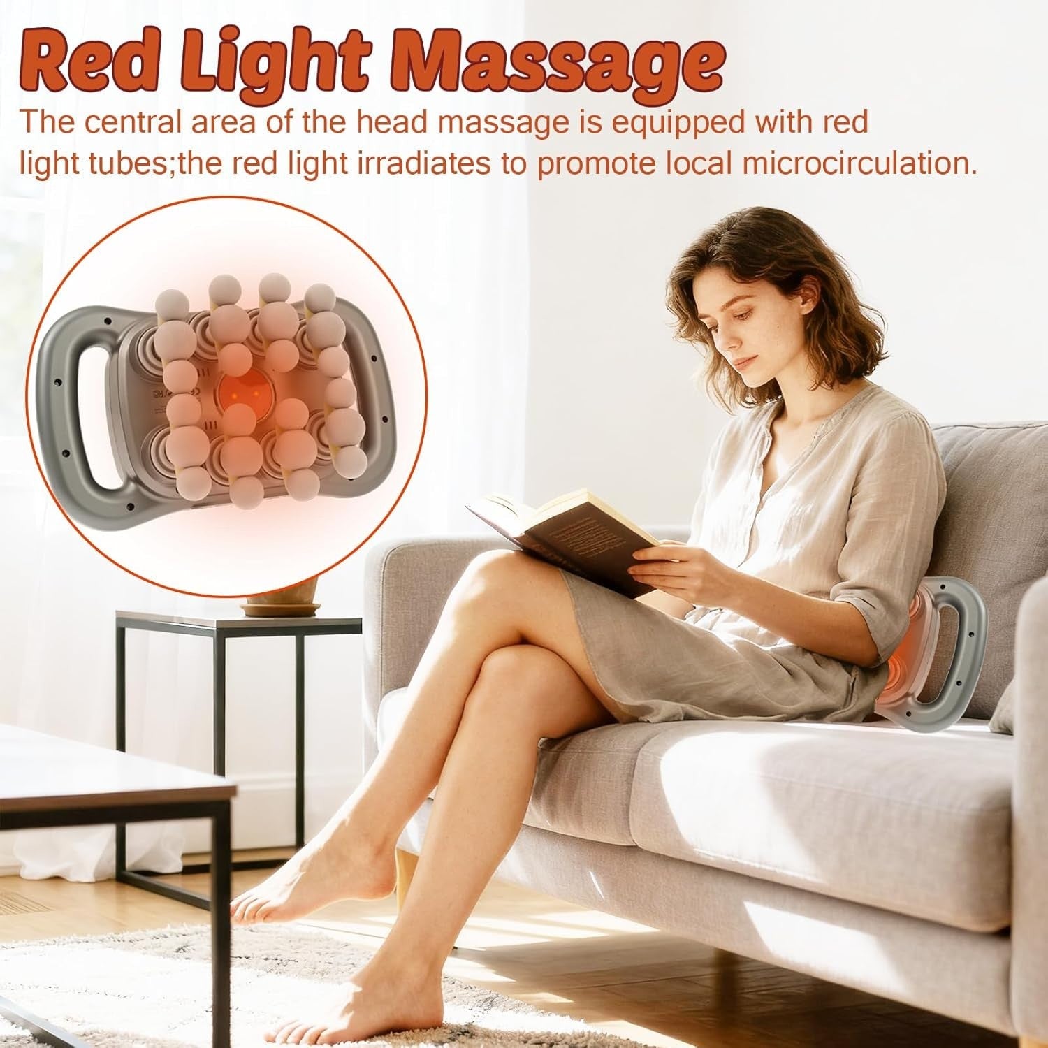 24 Head Deep Tissue Massage Gun Red Light Therapy 30 Levels Full Body Relief