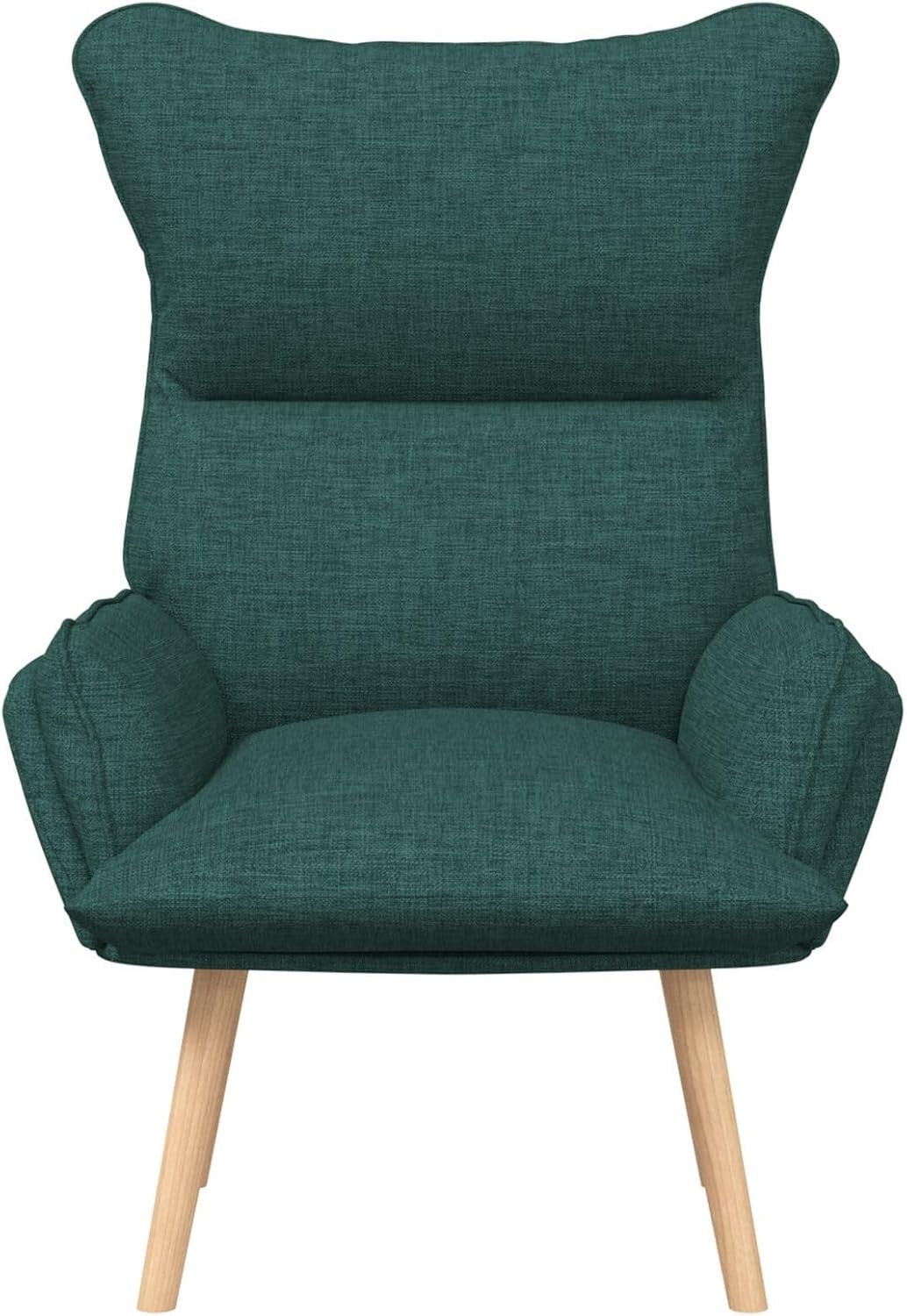 Ergonomic Green Recliner Chair with Removable Cushion & Wooden Legs