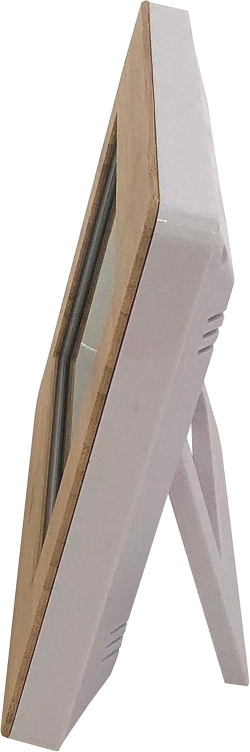 Large LCD Radio Controlled Wall Clock Bamboo Silent Auto-Set Temp Day Date