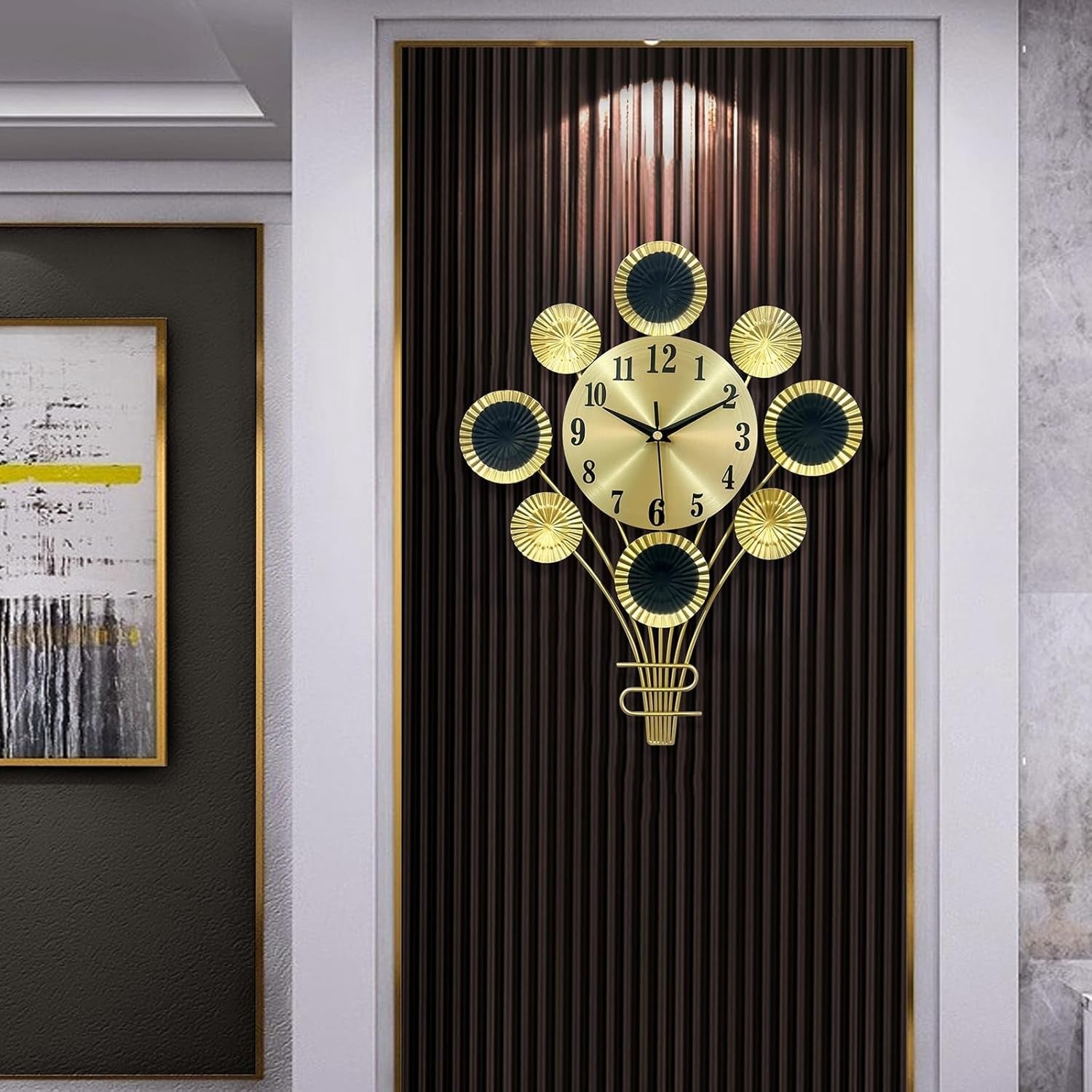 32cm Gold Balloon Wall Clock Modern 3D Silent Non-Ticking Quartz Décor for Home