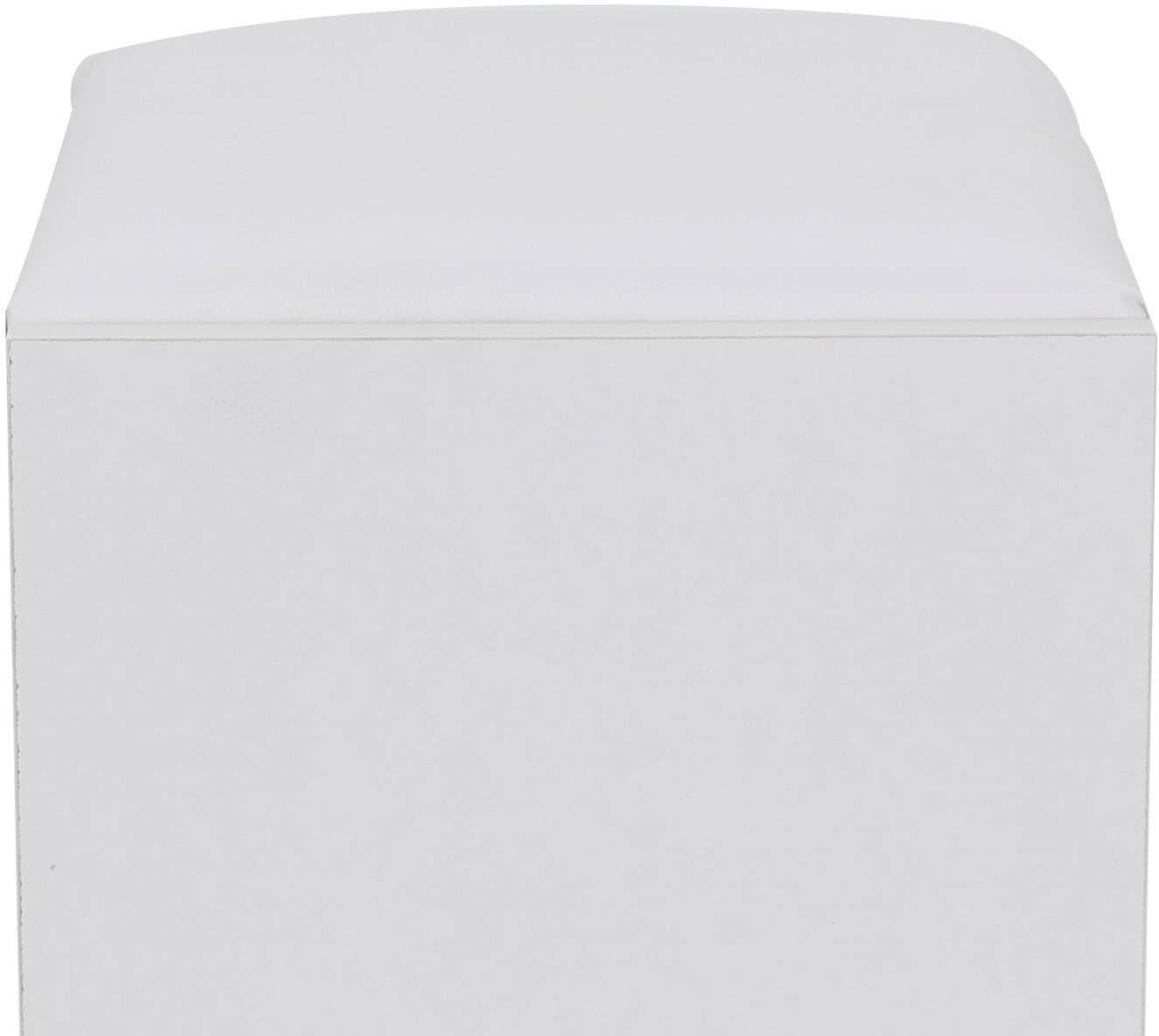 White Padded Vanity Stool Square Makeup Seat Modern Dressing Table Chair