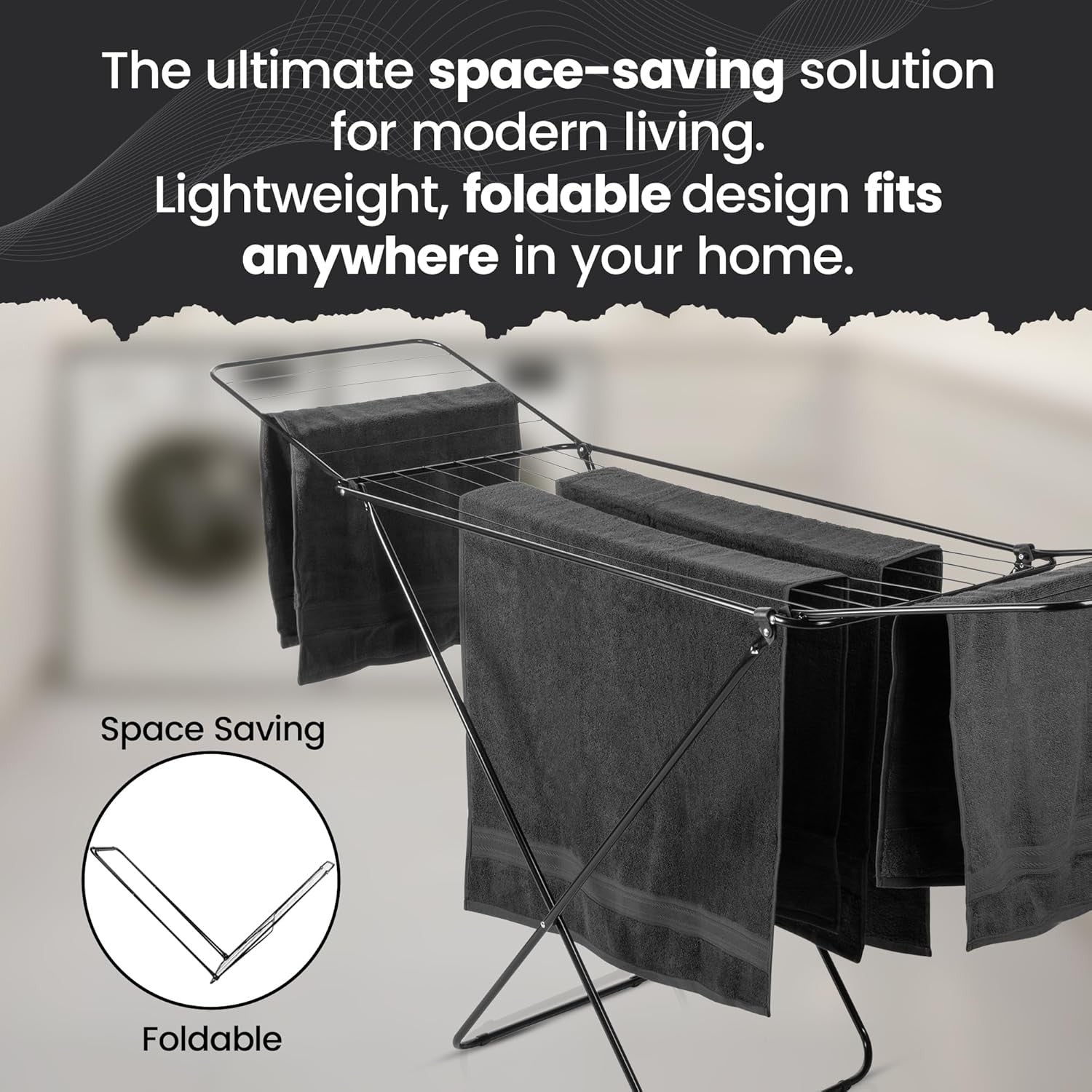 14m Clothes Airer Folding Laundry Drying Rack Compact Indoor Outdoor No Assembly