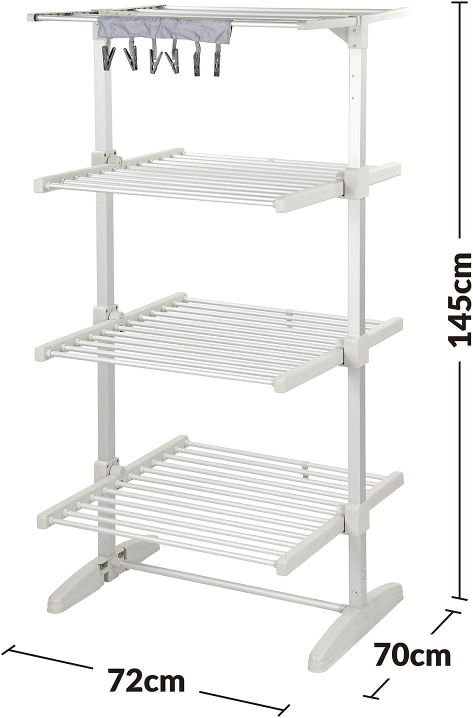 4 Tier Heated Clothes Airer Electric Indoor Drying Rack 36 Rails Timer 330W