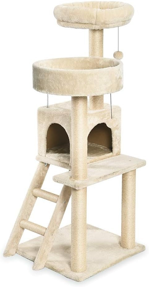 Large Cat Tree Scratching Post 127cm Multi-Level Tower Condo Platforms
