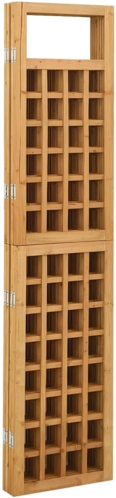 Solid Fir Wood 4-Panel Folding Room Divider Trellis Privacy Screen 161x180cm