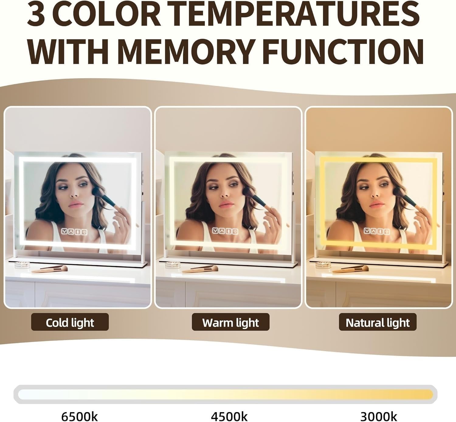 Hollywood Vanity Mirror LED Bluetooth Speaker USB Wall/Table Mount