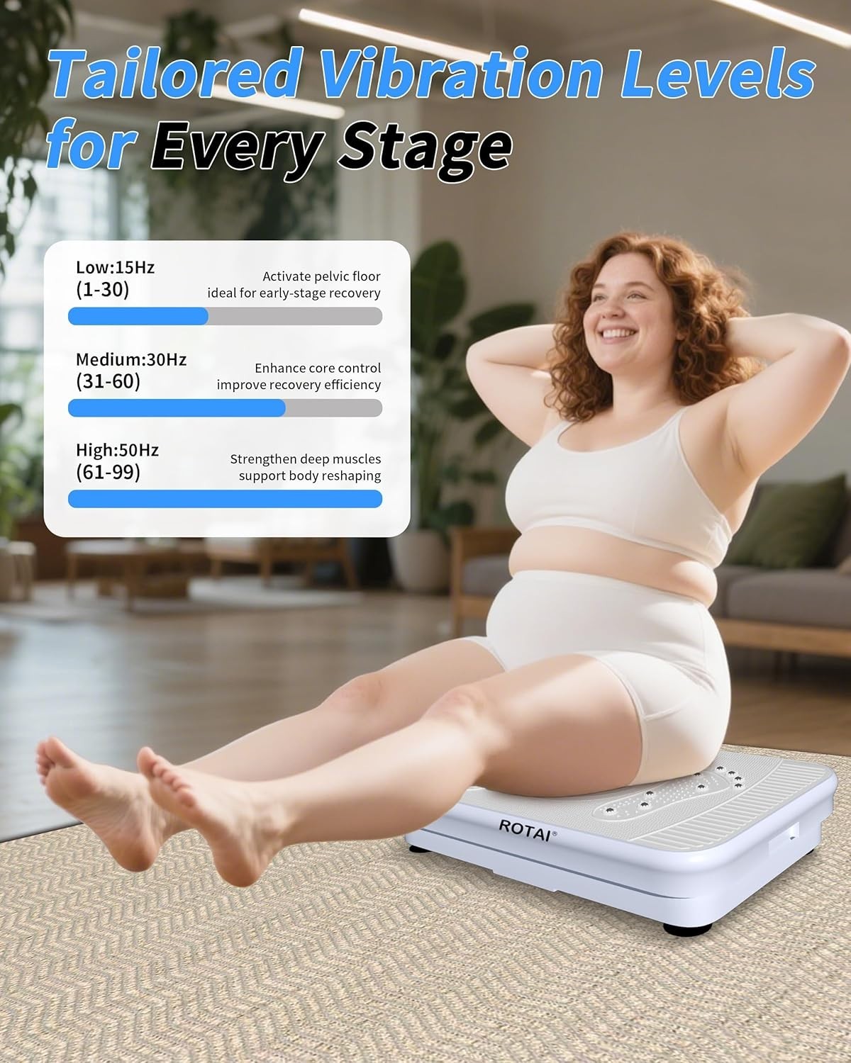 Low Impact Vibration Plate Lymphatic Drainage Home Toning 400lb