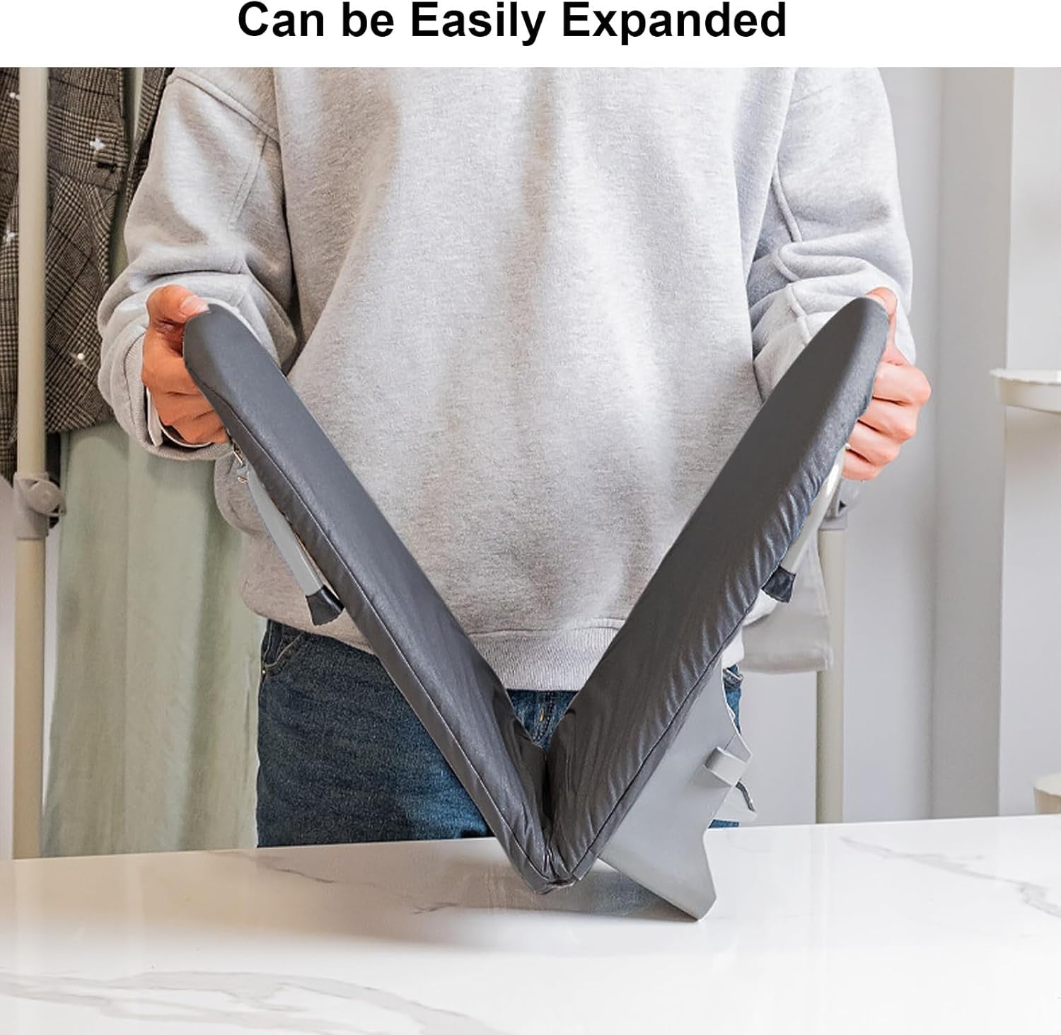 Compact Tabletop Ironing Board Foldable Mini Space Saving Black 89x33cm