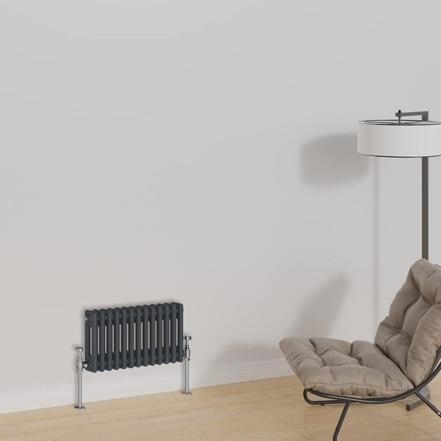 Warmehaus Anthracite Cast Iron Column Radiator 300x605mm Double Panel