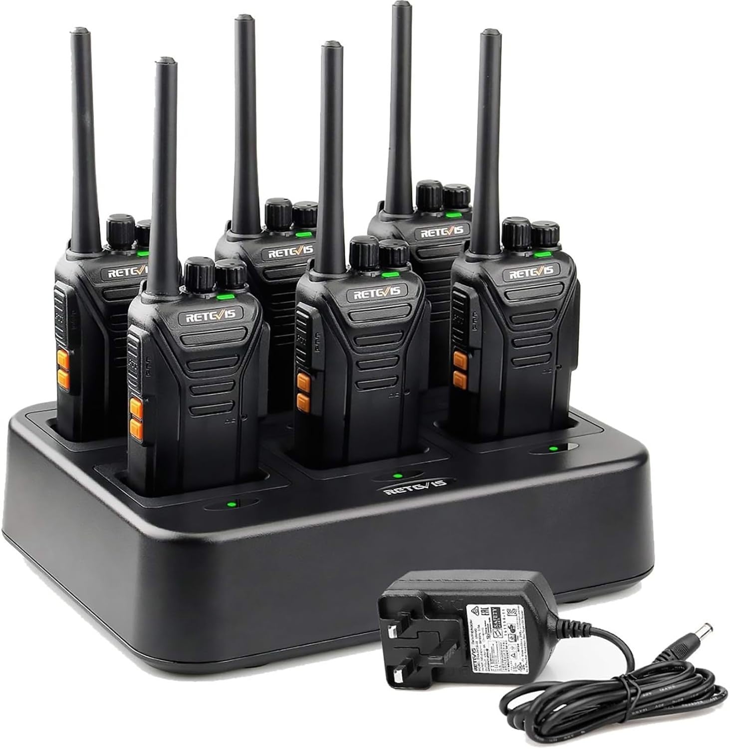Long Range Walkie Talkies 6 Pack PMR446 Rechargeable 2 Way Radios VOX