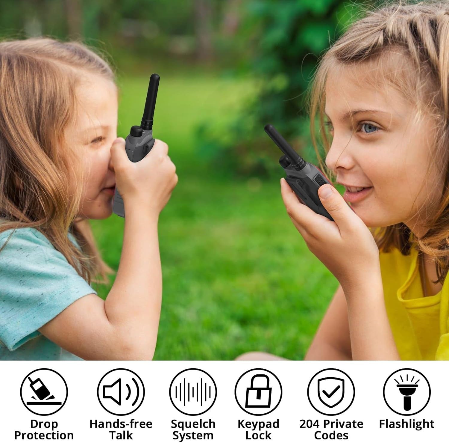 Rechargeable Walkie Talkies Long Range 16 Channel PMR USB VOX Twin Pack
