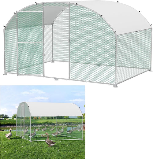 Walk In Chicken Run Galvanised Steel Poultry Enclosure 3x2x2m