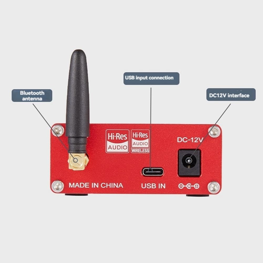 Black HiFi Bluetooth 5.0 Audio Receiver – Lossless Stereo Adapter