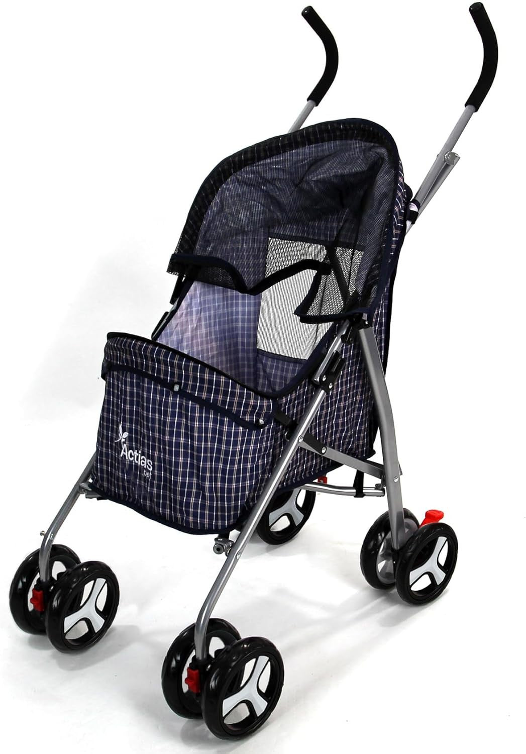 Pet Travel Stroller Dog Cat Pushchair Waterproof Foldable 4 Wheel Blue