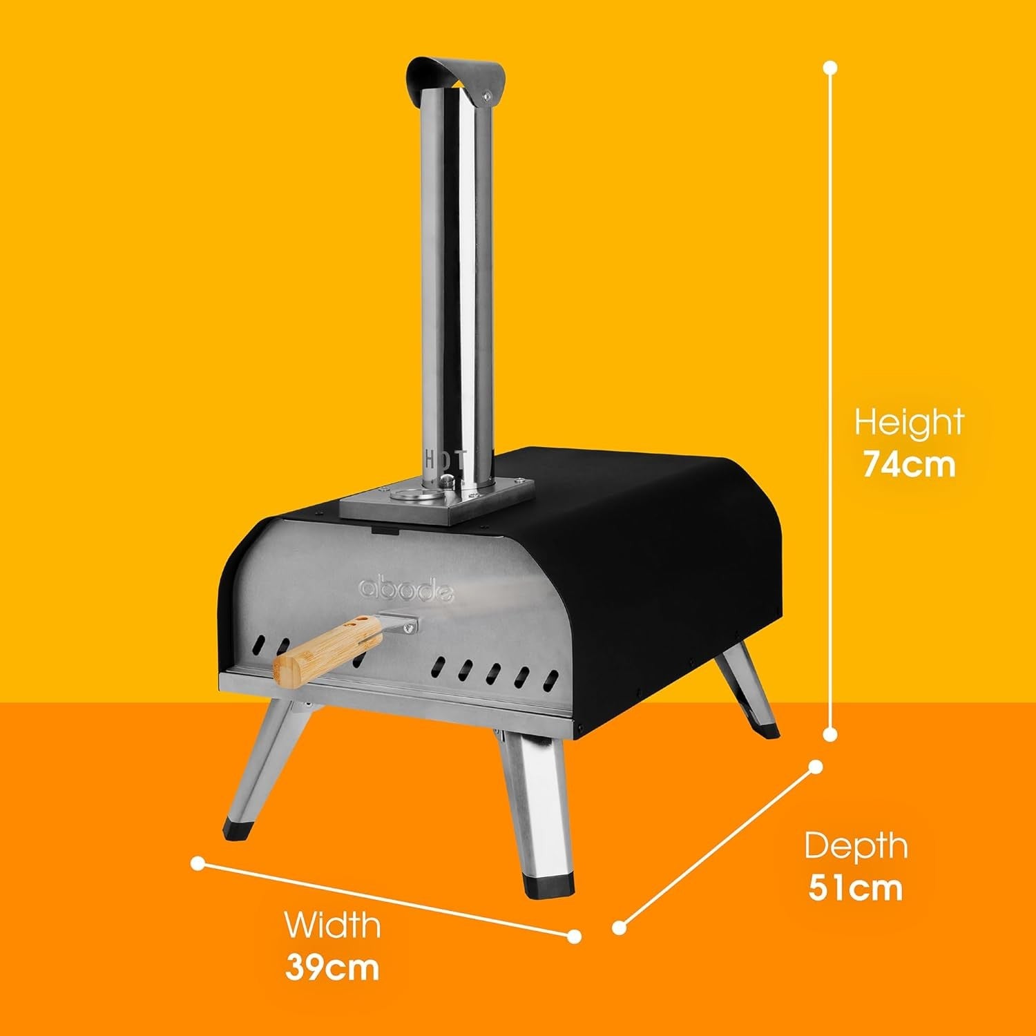 Outdoor 13" Wood Pellet Pizza Oven | Portable Garden BBQ Cooker w Paddle & Cover