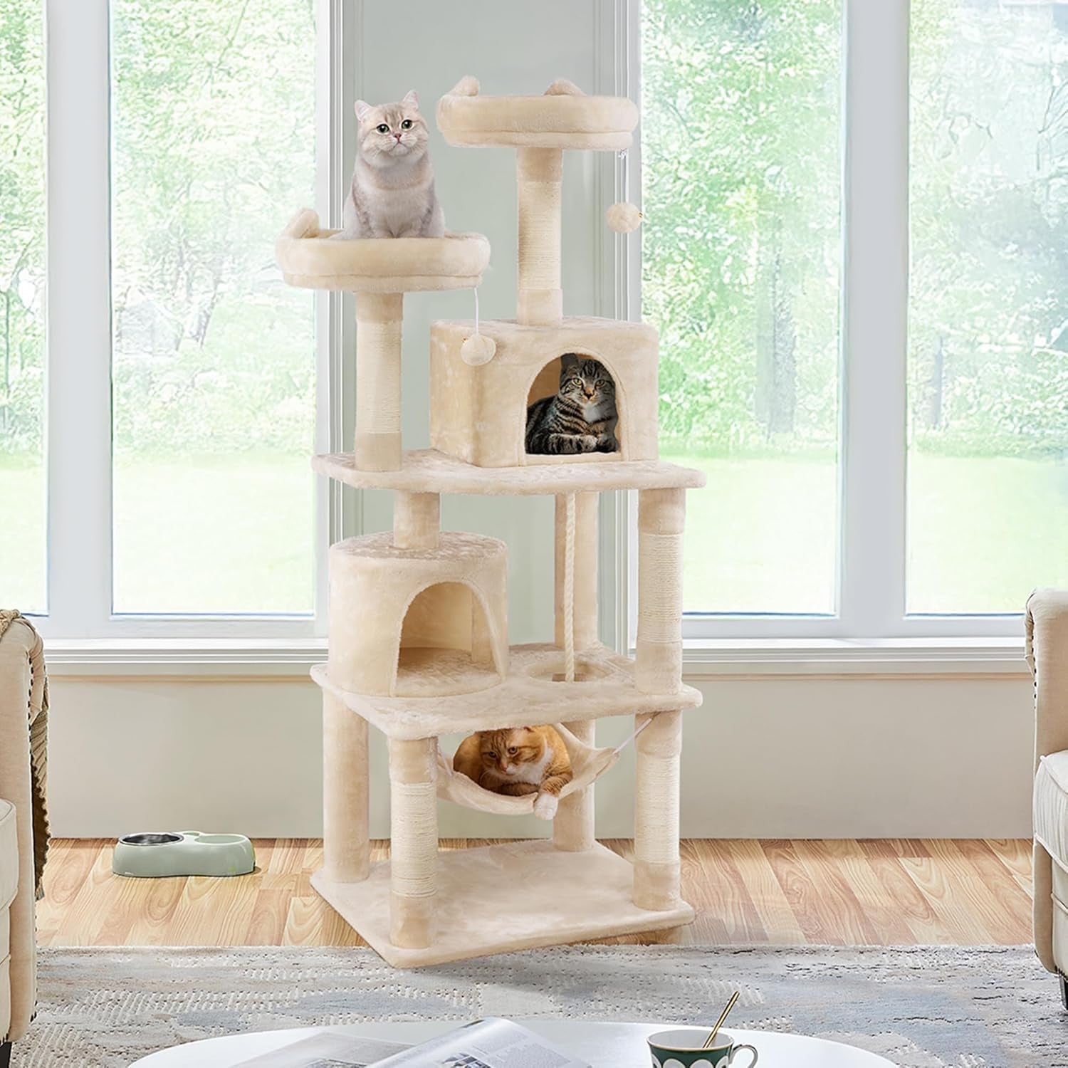 158cm Cat Tree Tower Multi Level Scratching Post Indoor Climber with Condo