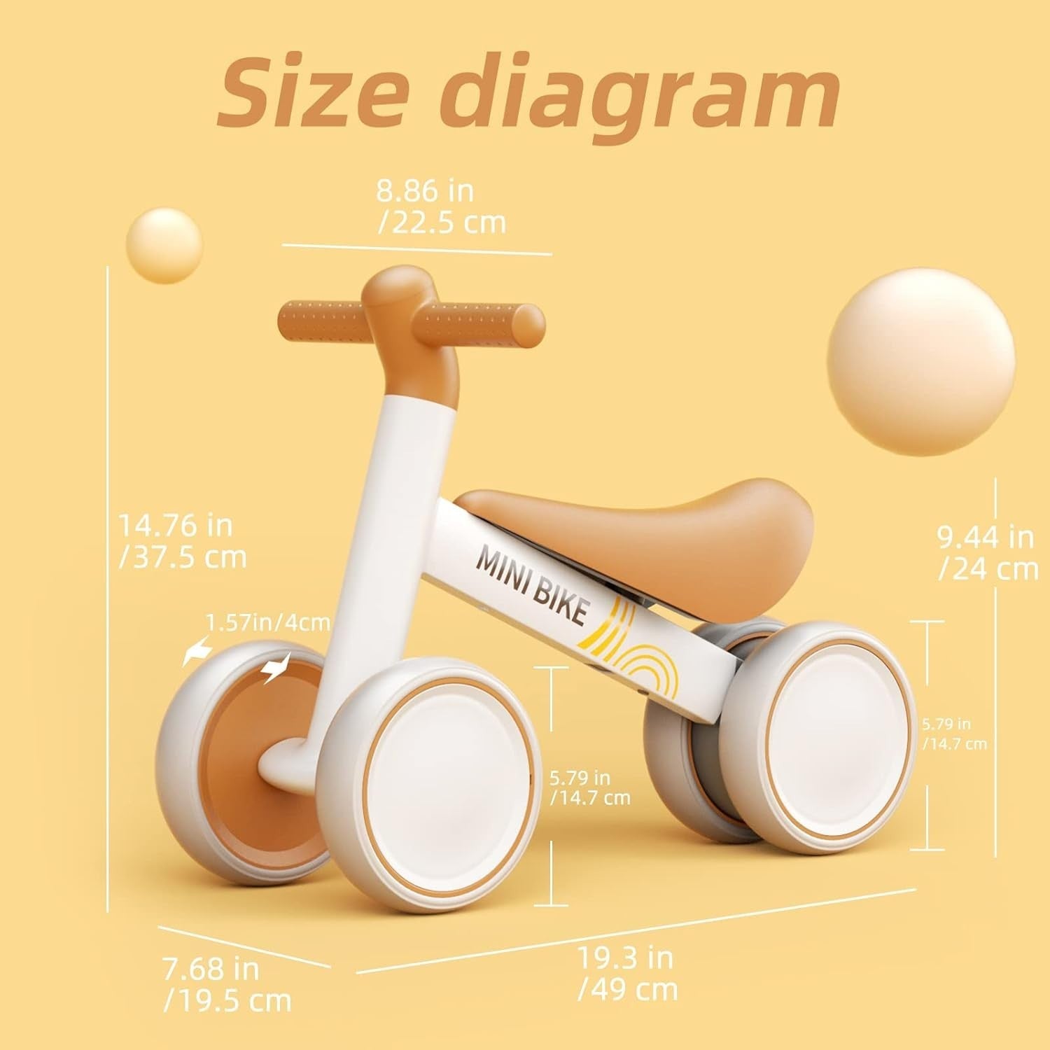 Baby Balance Bike First Ride On Toy Toddler Walker 10-24 Months Brown