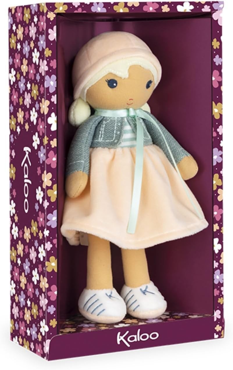 25cm Soft Fabric Baby Doll Modern Style Cuddly First Doll Name Ribbon Gift