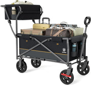 Heavy Duty Foldable Festival Trolley Push & Pull Wagon with Basket