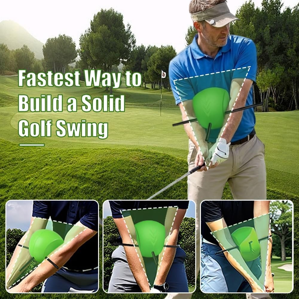 Golf Swing Trainer Ball with Alignment Rods Arm & Path Training Aid