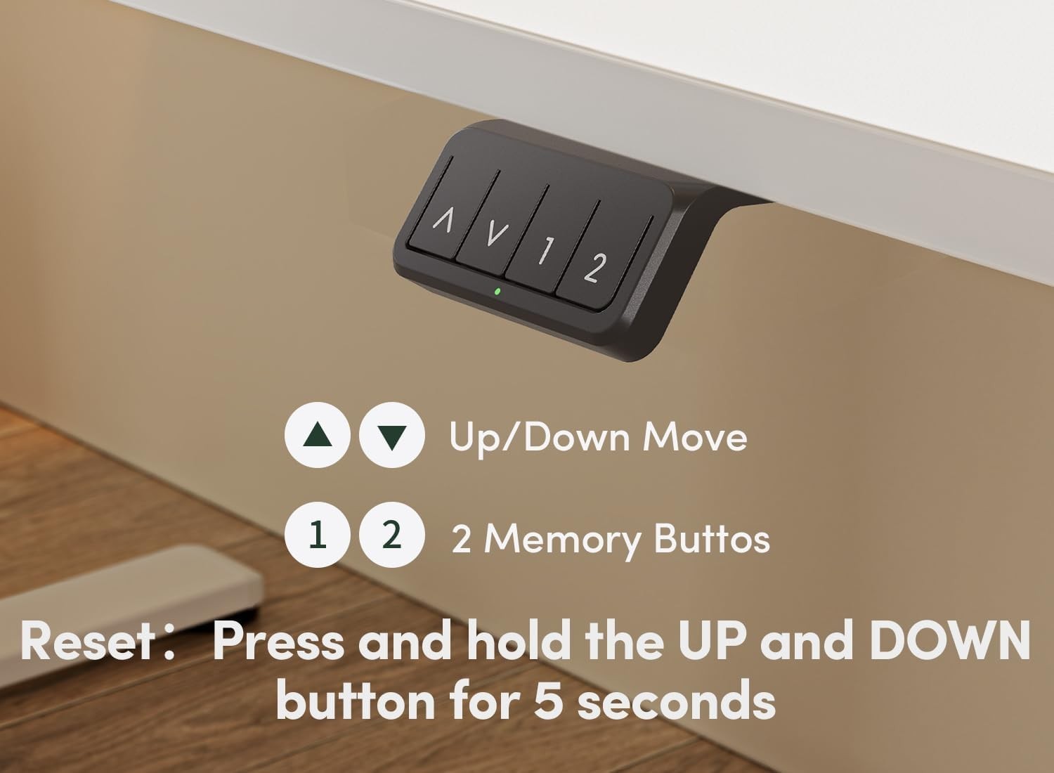 White Electric Standing Desk 120x60cm Adjustable Sit Stand Home Office