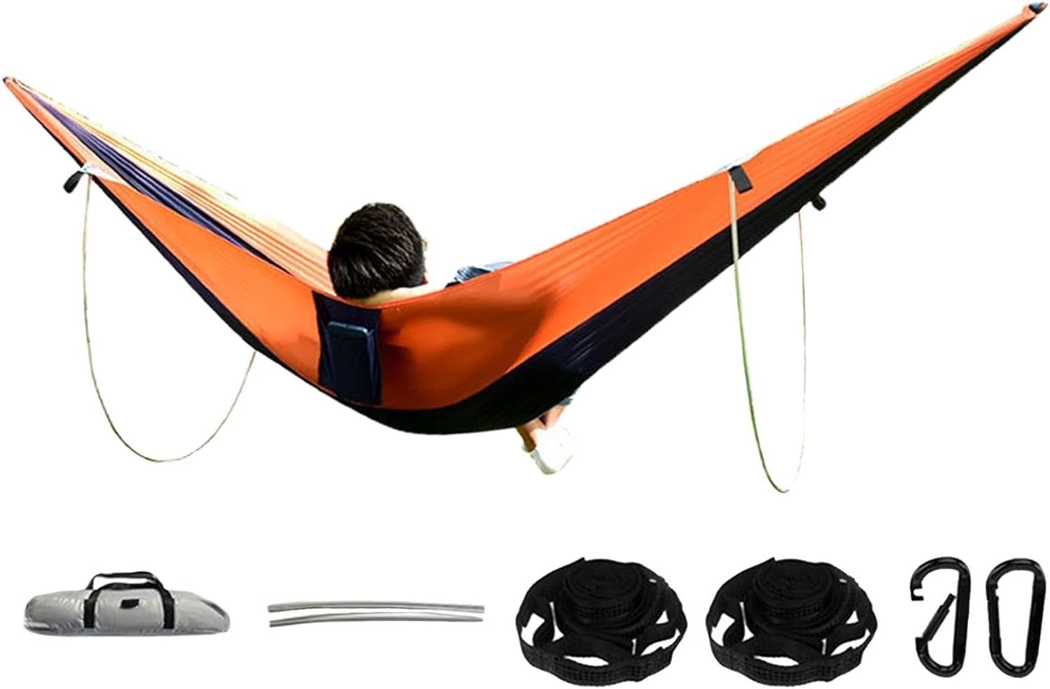 Outdoor Camping Hammock with Stand | Portable 210T Nylon Travel Bed | Waterproof