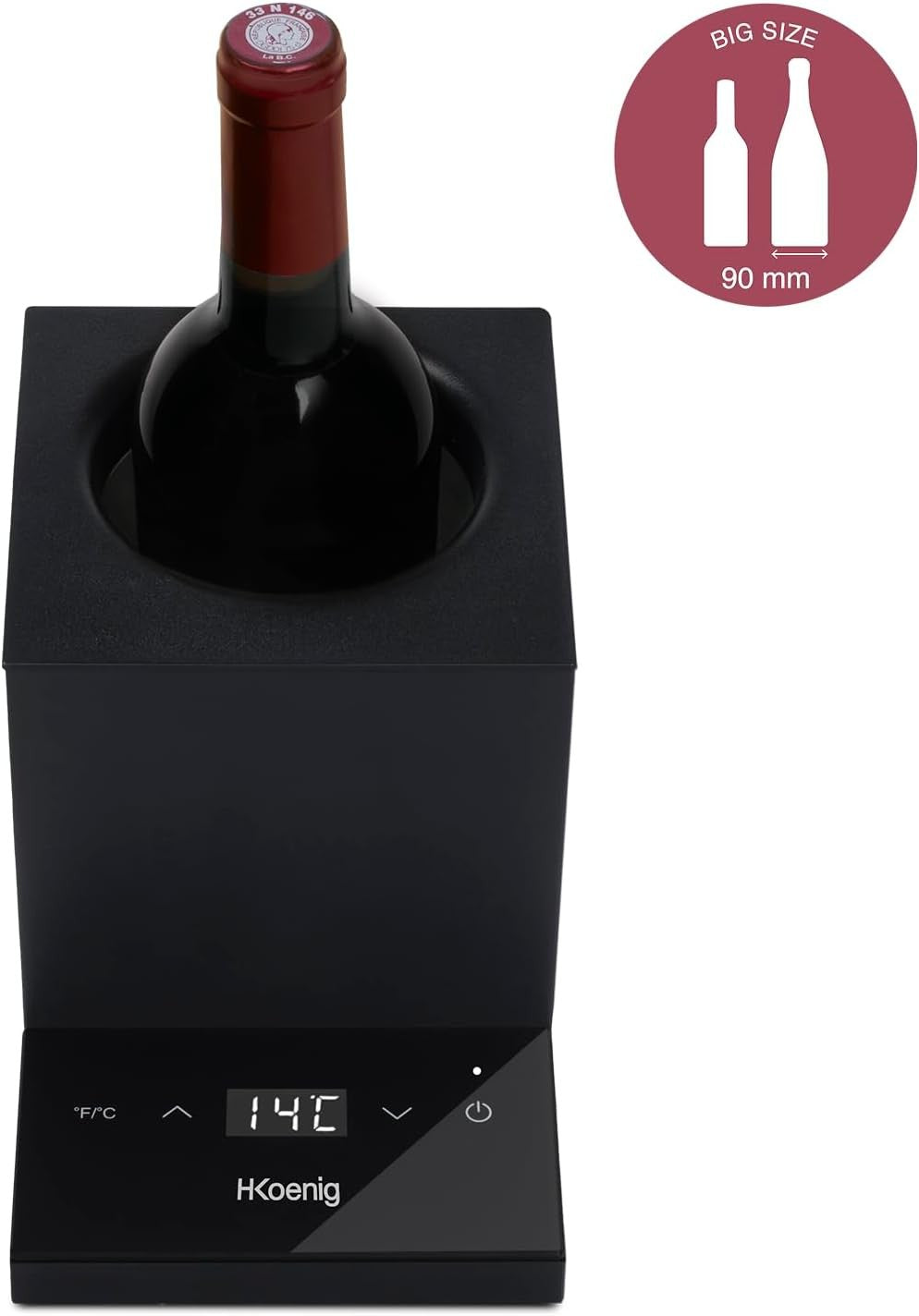Electric Wine Chiller Single Bottle Silent Cooler Touch Control 5–18°C