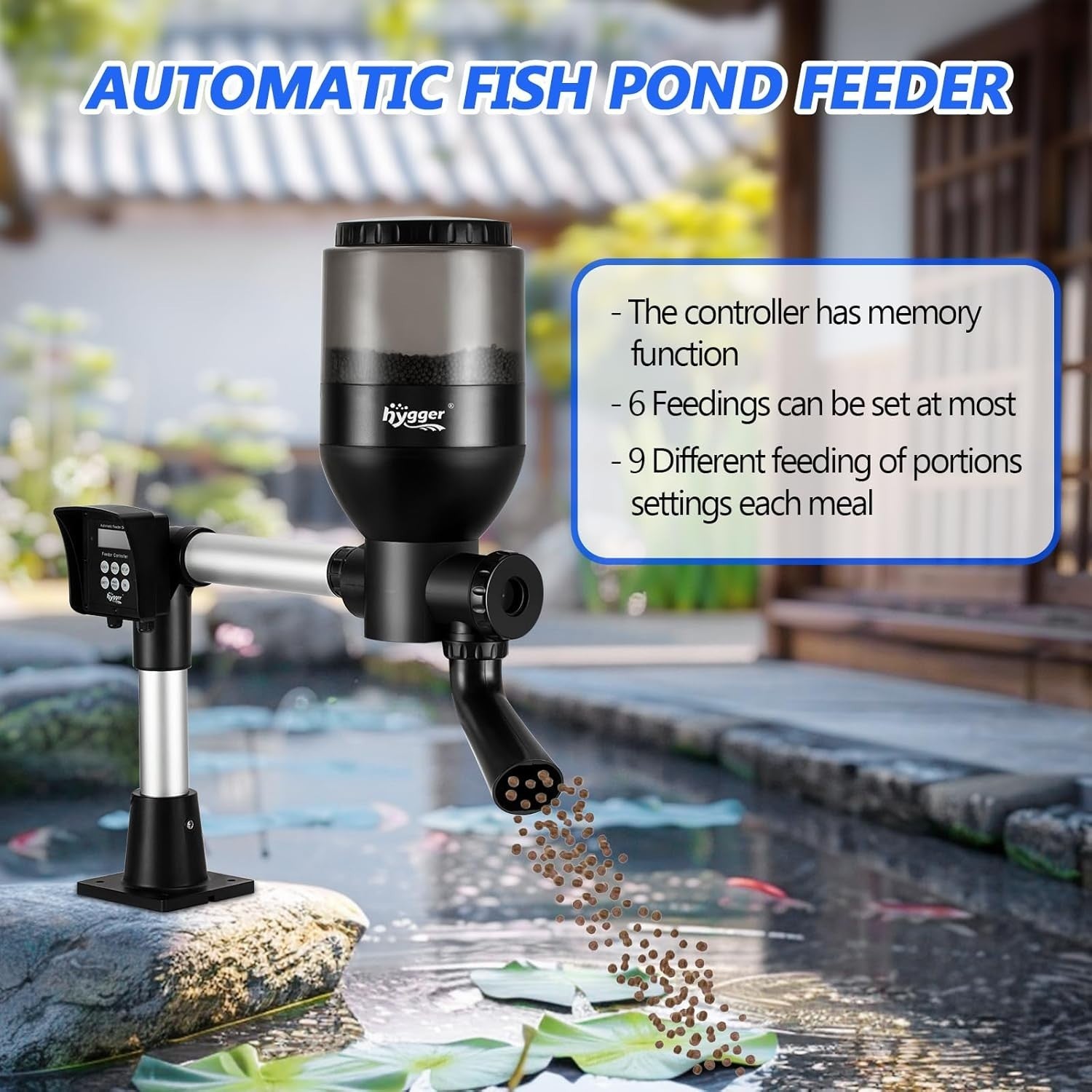 5.5L Automatic Fish Feeder Programmable Pond Feeder LCD Controller