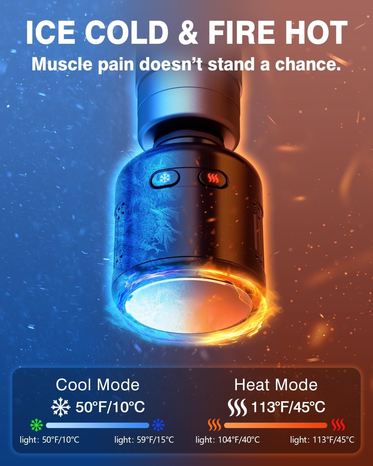 Mini Deep Tissue Massage Gun Heat Cold Therapy Metal Percussion Muscle Massager
