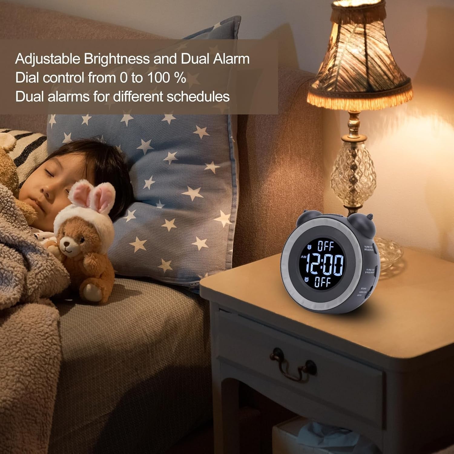Vibrating Alarm Clock Bed Shaker Loud Wake Up for Heavy Sleepers Deaf