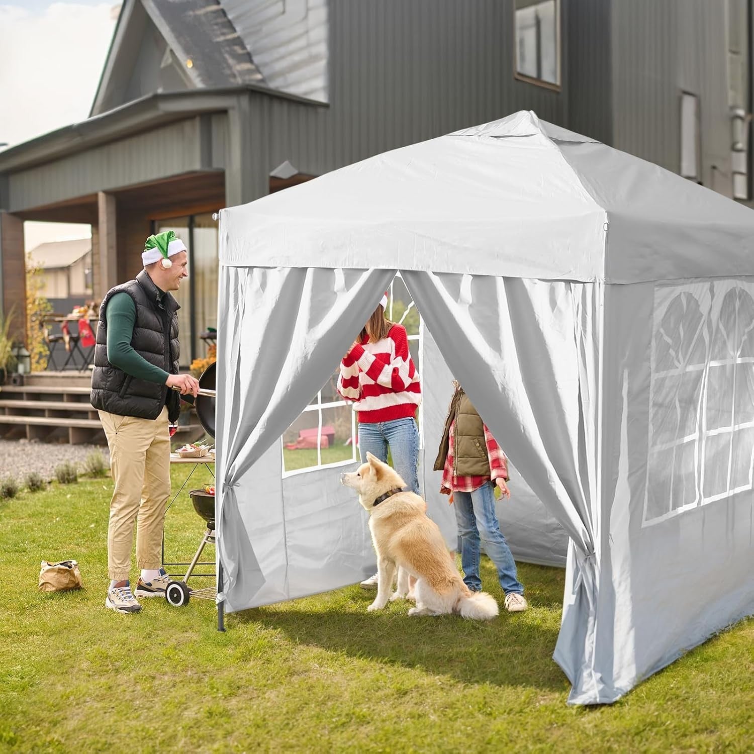 3x6M White Pop Up Gazebo With Sides Waterproof Heavy Duty Garden Party Tent Marq