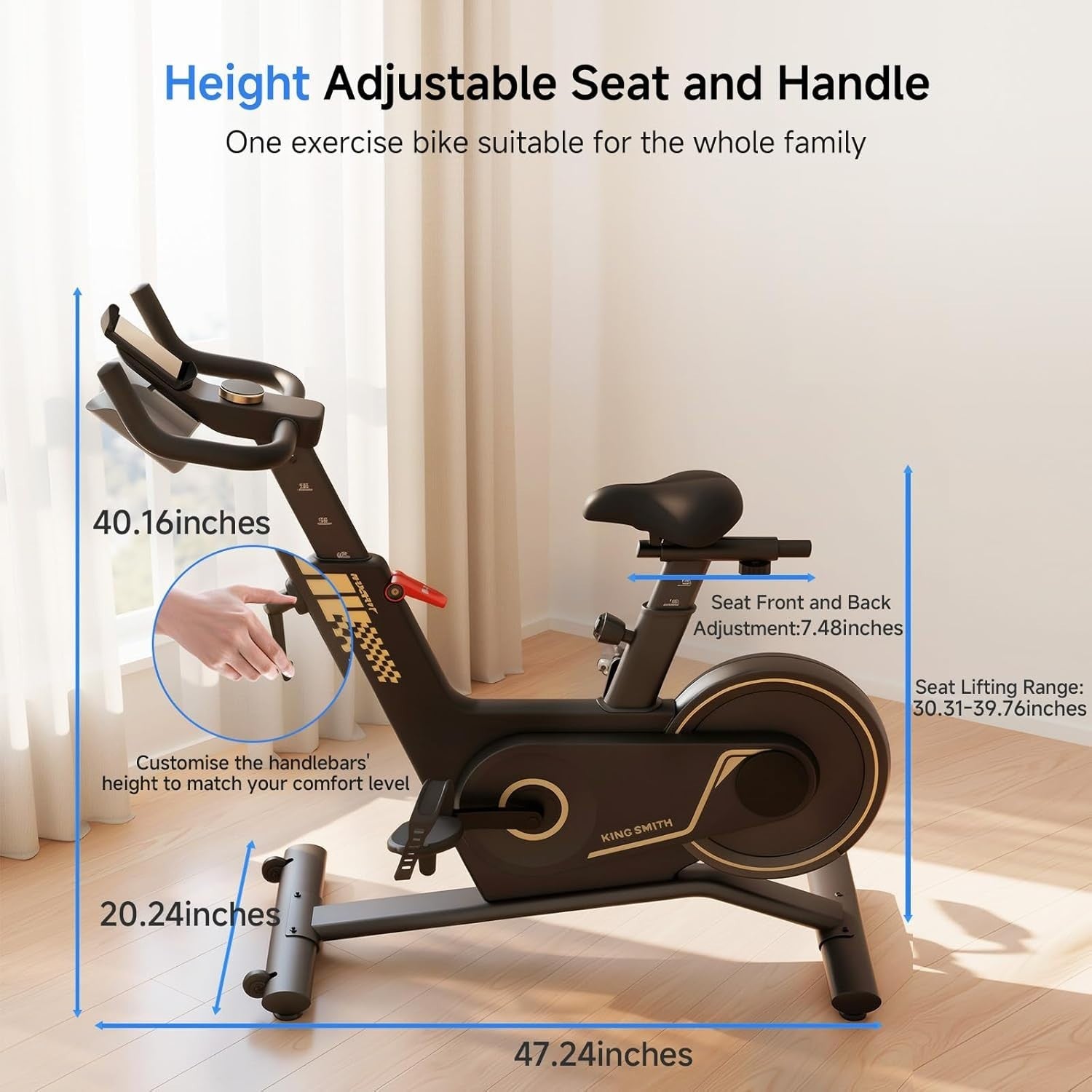 Folding Exercise Bike 40-Level Magnetic Resistance Quiet Home Fitness LED App