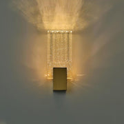 Gold Crystal LED Wall Light Sconce 3-Color Modern Fixture for Hallway Room