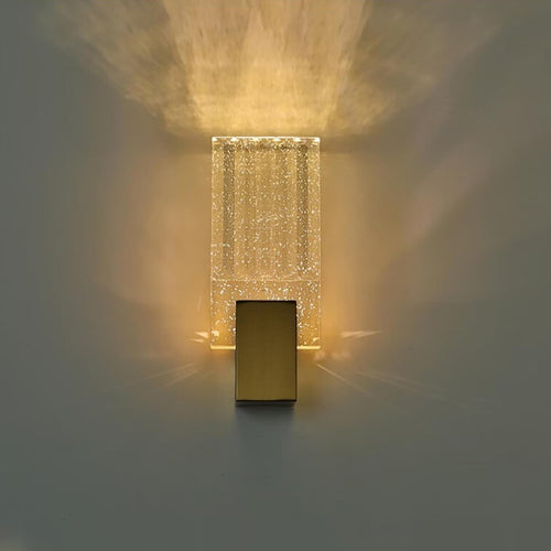 Gold Crystal LED Wall Light Sconce 3-Color Modern Fixture for Hallway Room