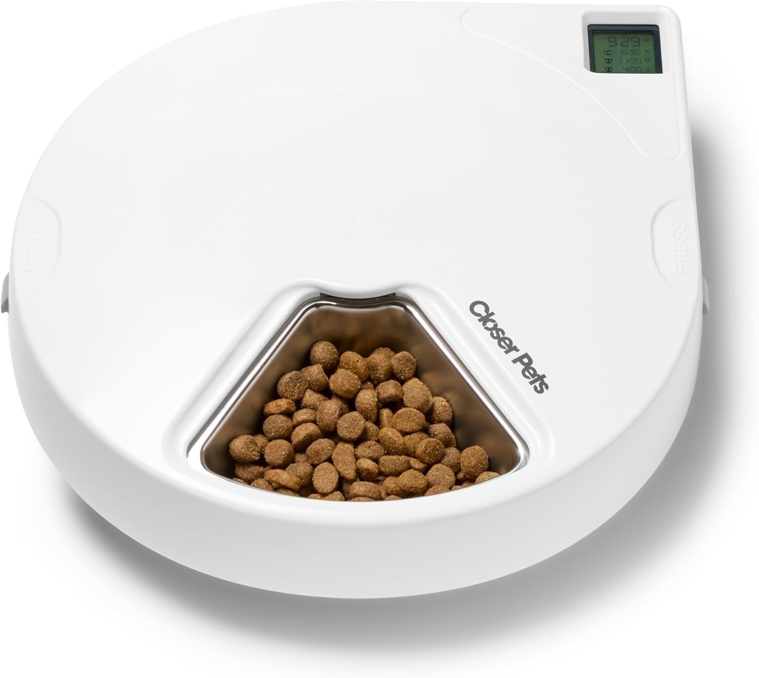 5 Meal Automatic Pet Feeder Digital Timer Stainless Steel Bowls