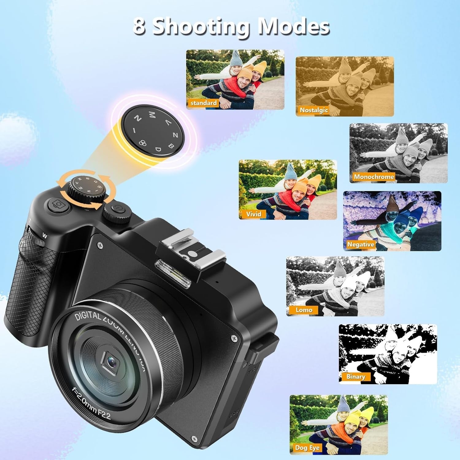 4K 56MP Digital Camera WiFi Autofocus Vlogging Camera 18X Zoom Kit
