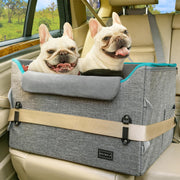 Dog Booster Car Seat Adjustable Height Travel Bed 25lb Grey Medium