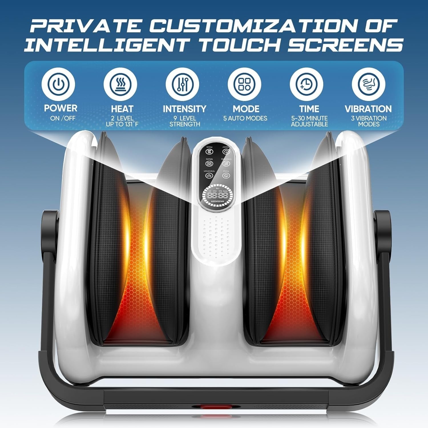 Deep Kneading Foot Massager with Heat & Air Compression for Legs & Calves