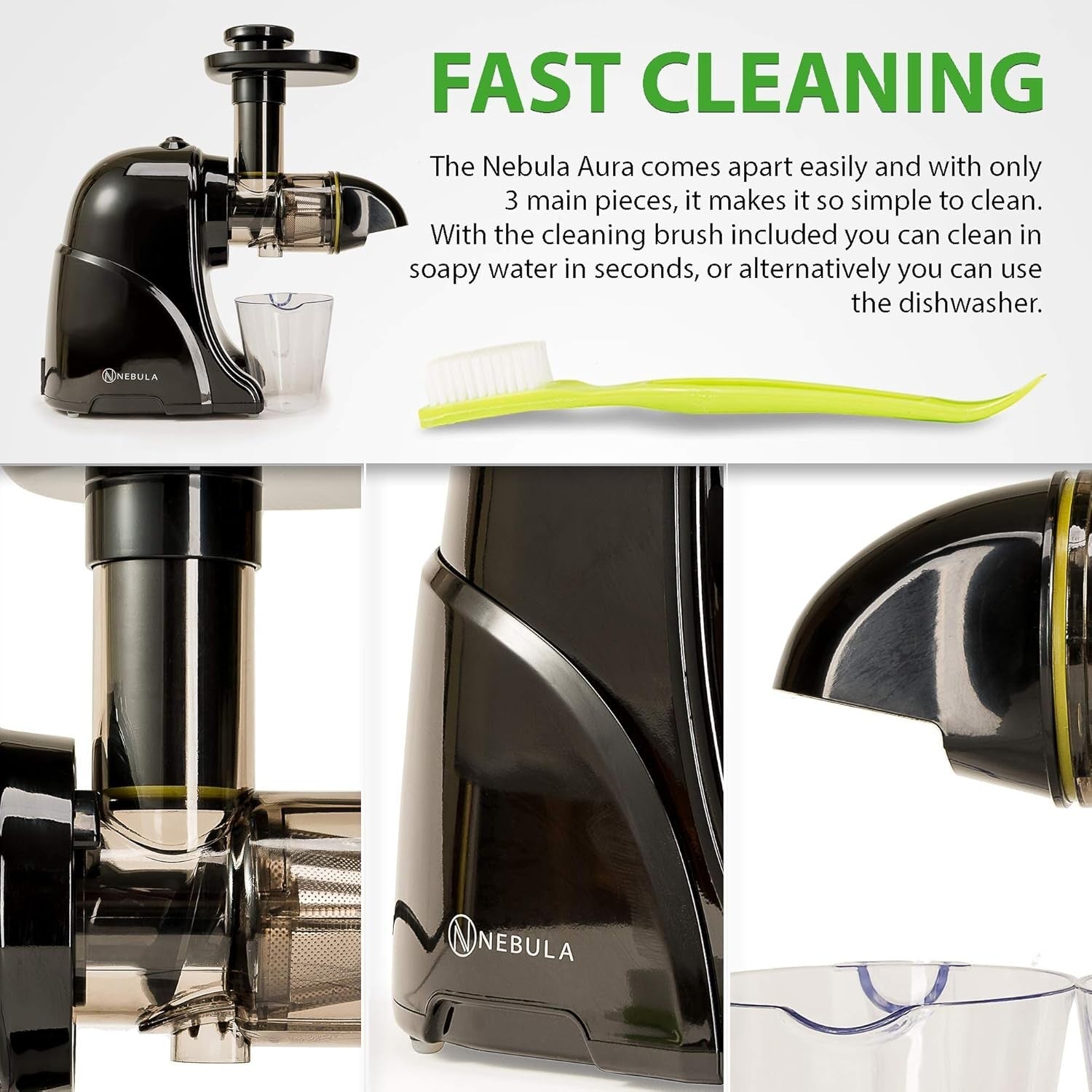 Cold Press Horizontal Juicer 60RPM 7 Stage Extraction Ultra Quiet Easy Clean
