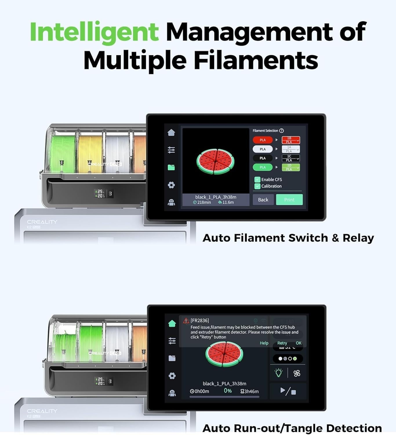 Multicolor Auto Filament System 16-Color RFID Switching Moisture-Proof