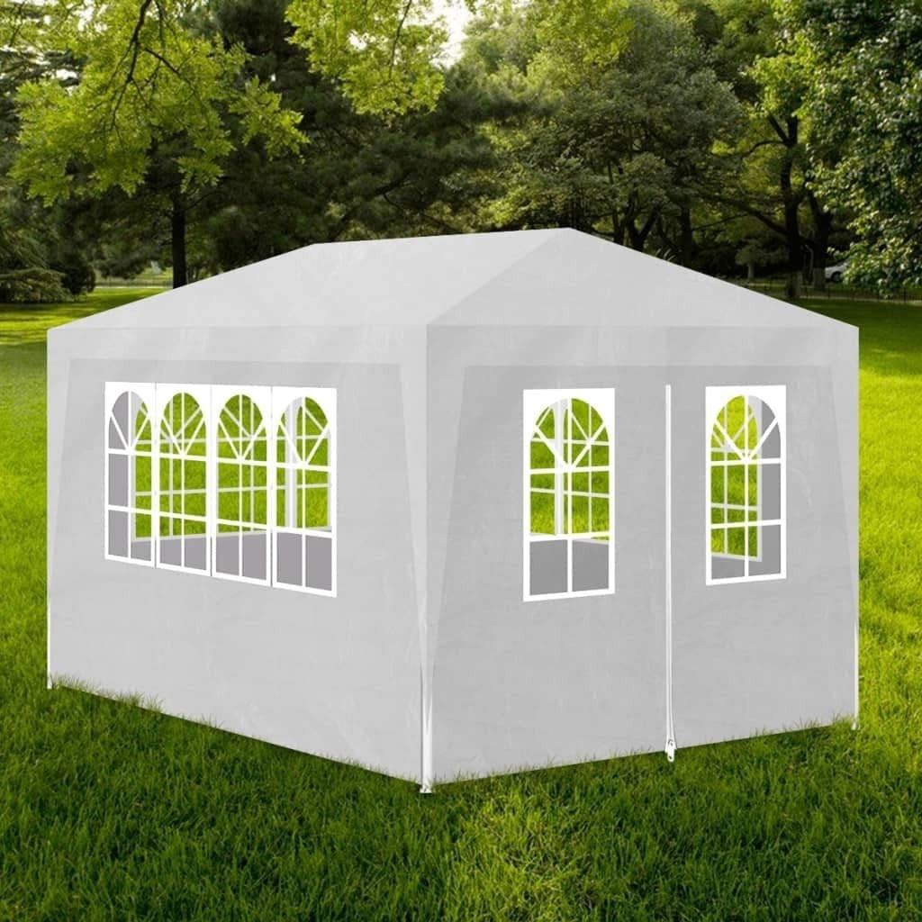 3x6m Garden Gazebo Party Tent Pavilion PE Roof Steel Frame w/ Sides