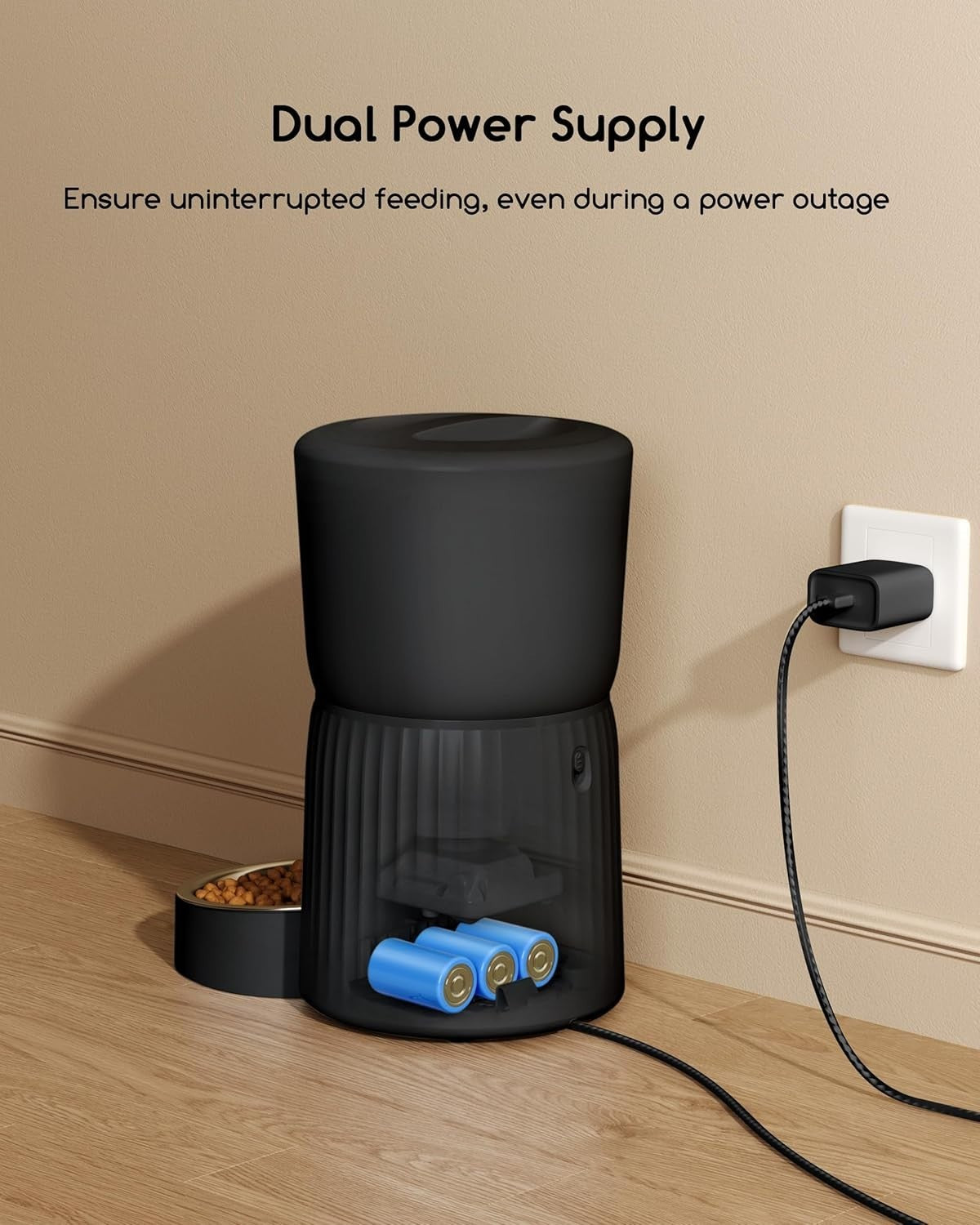 Automatic Cat Feeder 4L Timer Food Dispenser Portion Control Voice Record