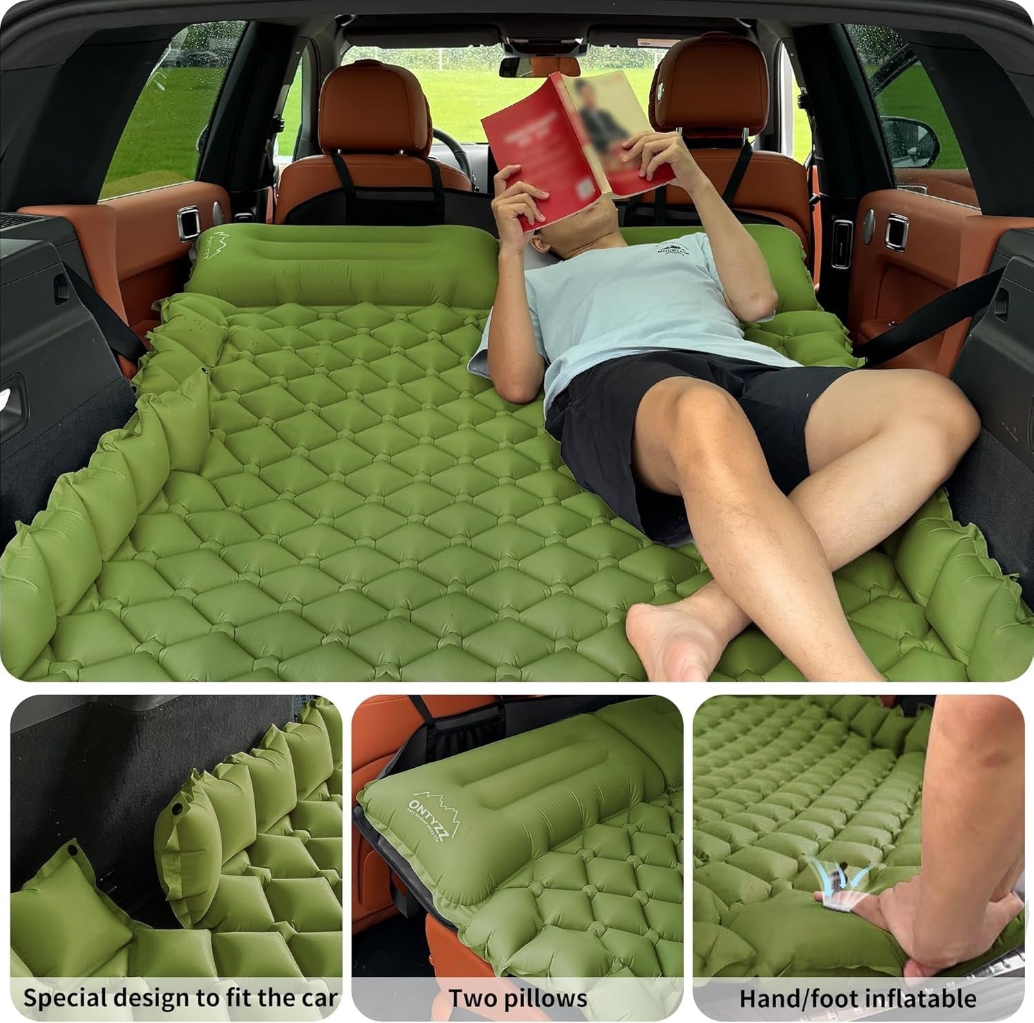 2-Person Car Air Mattress SUV Inflatable Bed Camping Travel Mat 183x131x7cm