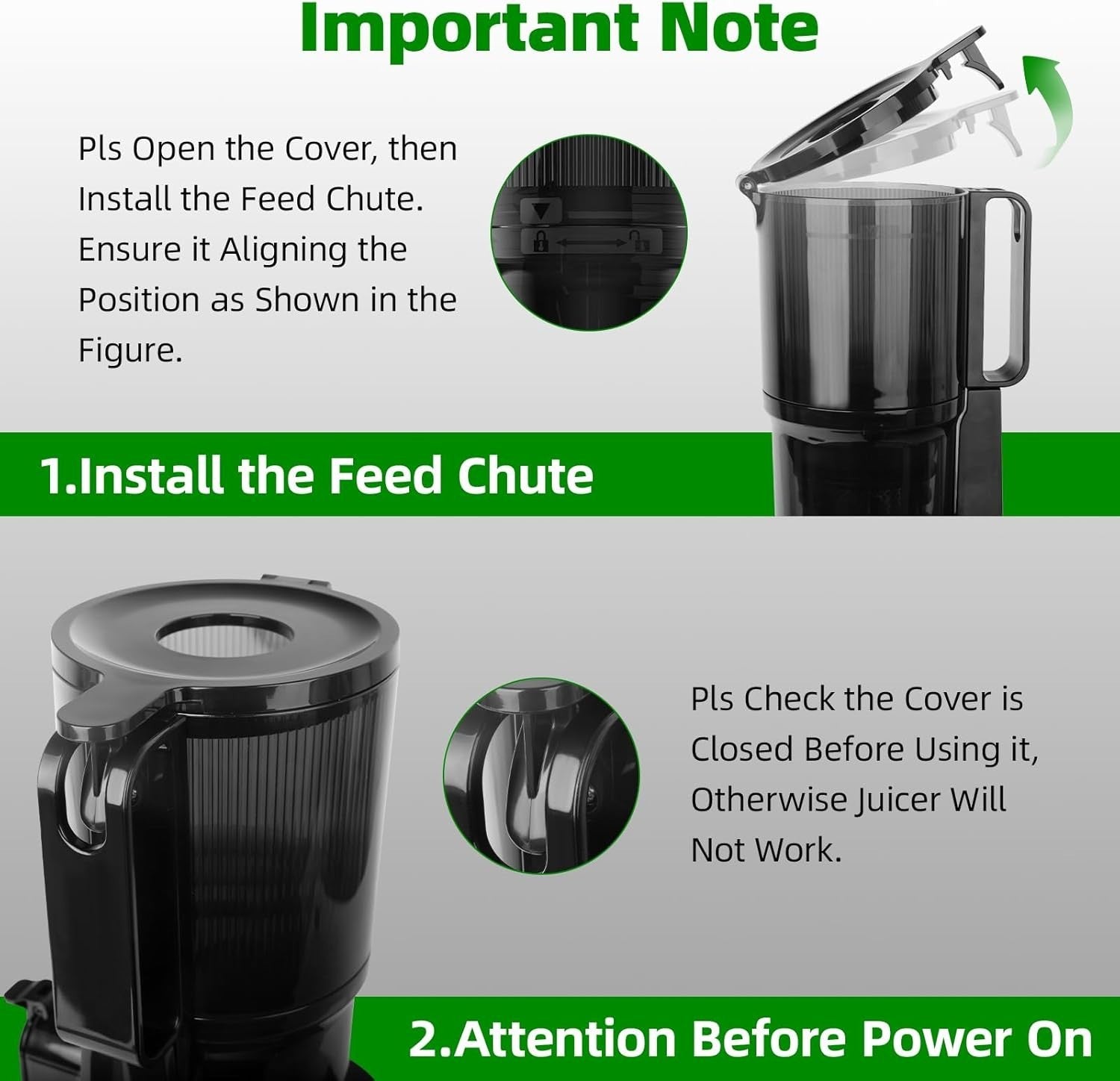 Cold Press Juicer 110mm Wide Chute Whole Fruit Slow Self Feeding Easy Clean