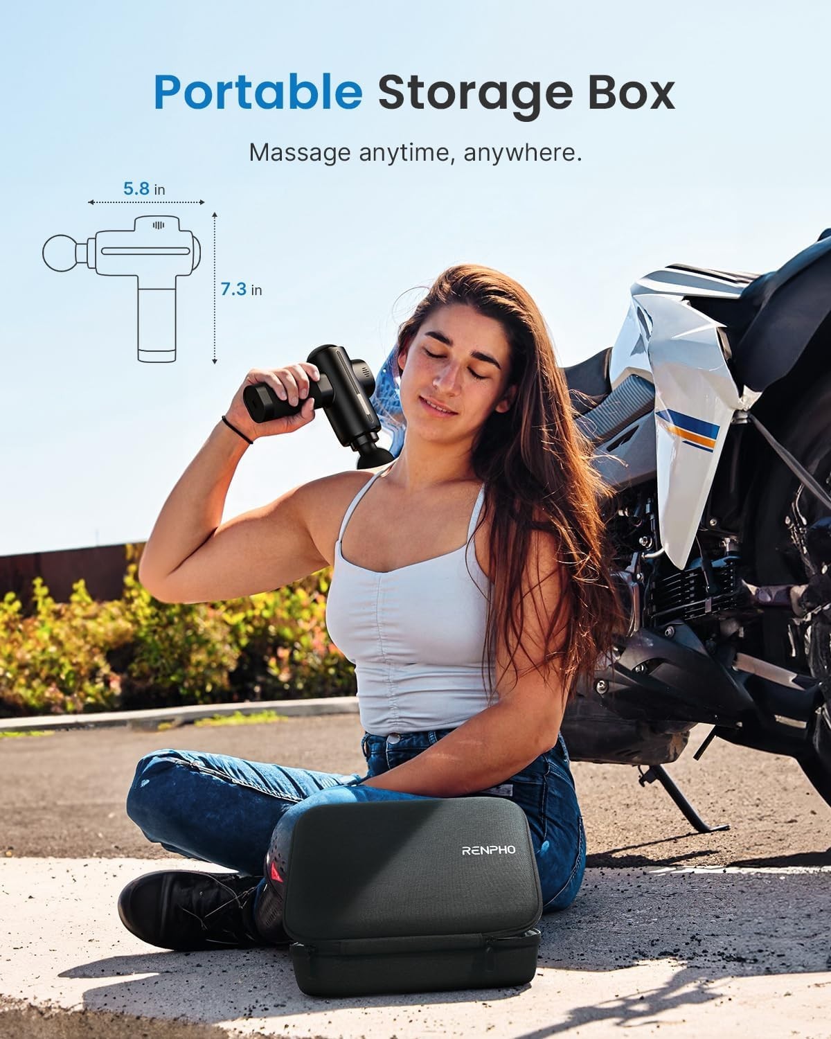 Deep Tissue Muscle Massage Gun 3200RPM | Quiet Pain Relief w/ Case